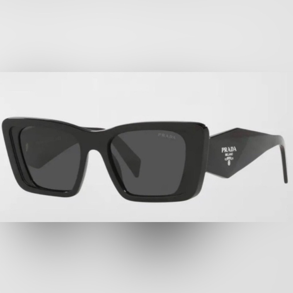 PRADA Sunglasses Black Large Geometric Symbole Acetate PR 08YS